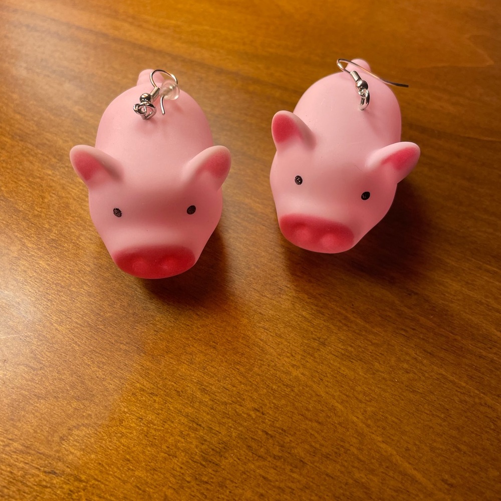 Giant pig earrings